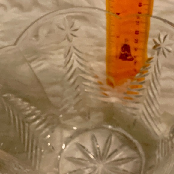 Lead Crystal Holiday Ice Bucket Bowl Winter Evergreen Tree  Stars Etched Czech - Picture 9 of 11